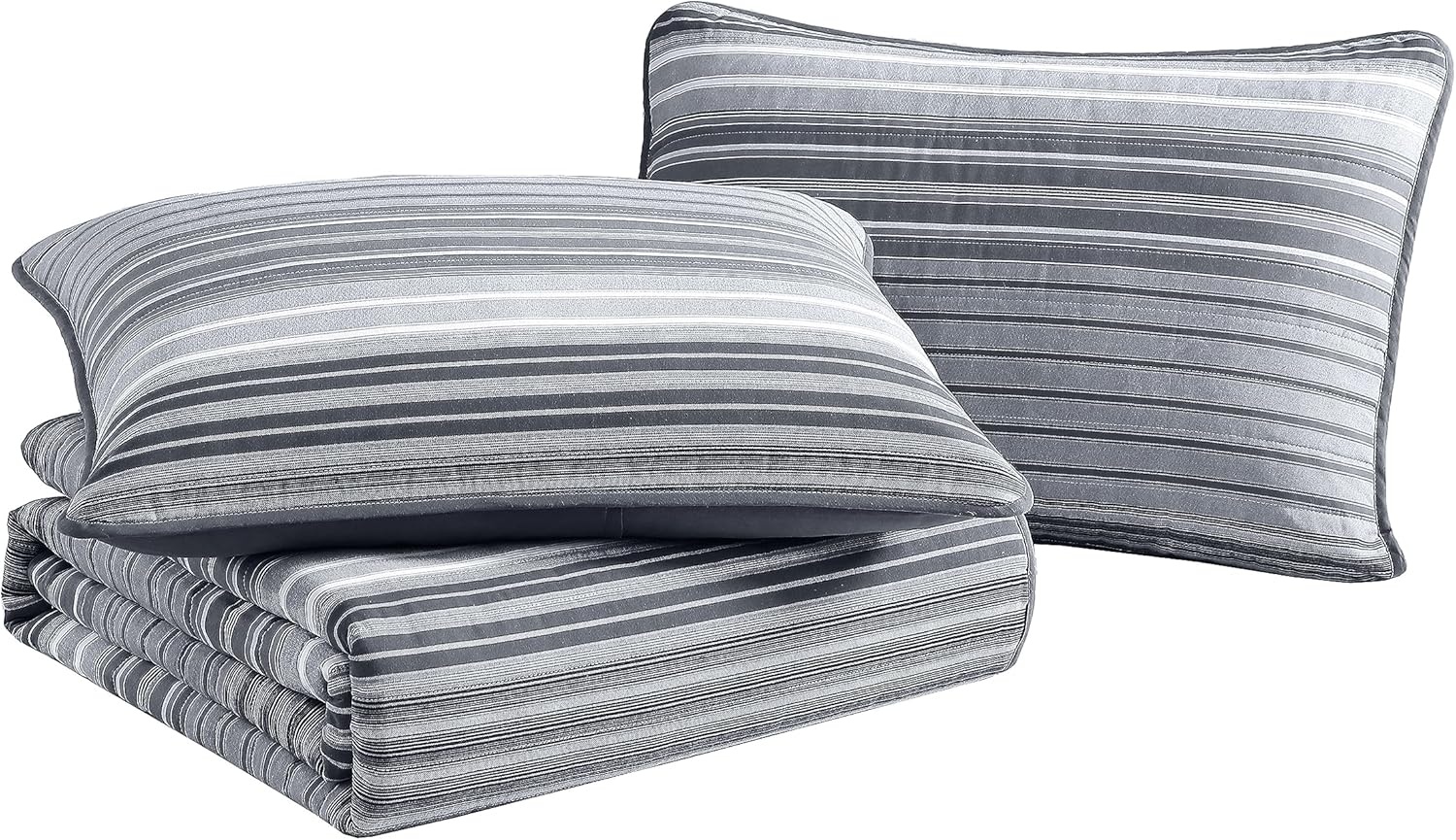 image:imageNautica Queen Quilt Set Reversible Bedding with Matching Shams Stripe Room Decor Lightweight Bed Set College Dorm Room Essentials Coveside BlueMedium GreyDark GreyWhite