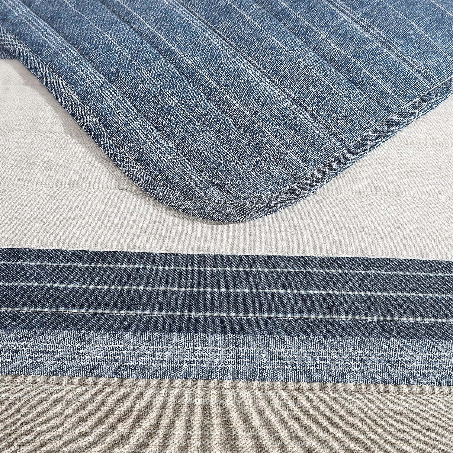 image:imageNautica Queen Quilt Set Reversible Bedding with Matching Shams Stripe Room Decor Lightweight Bed Set College Dorm Room Essentials Ridgeport BlueRidgeport Denim