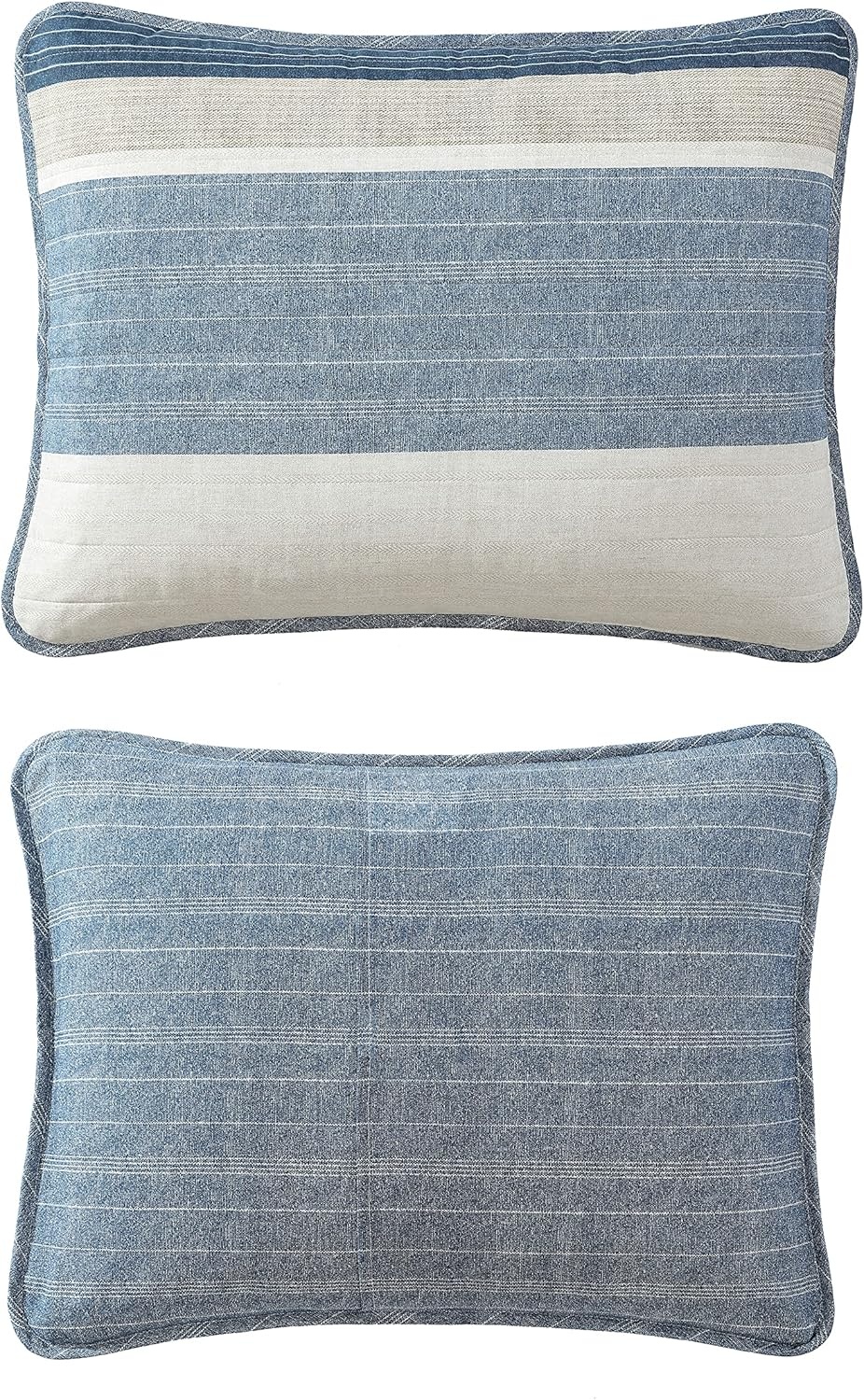 image:imageNautica Queen Quilt Set Reversible Bedding with Matching Shams Stripe Room Decor Lightweight Bed Set College Dorm Room Essentials Ridgeport BlueRidgeport Denim