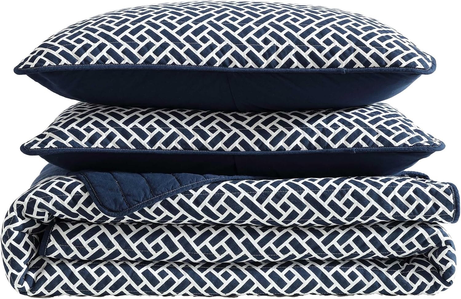 image:imageNautica Quilt Set Soft Bedding with Matching Sham Rounded Corner Reversible Design Coleridge Blue TwinLockridge Navy