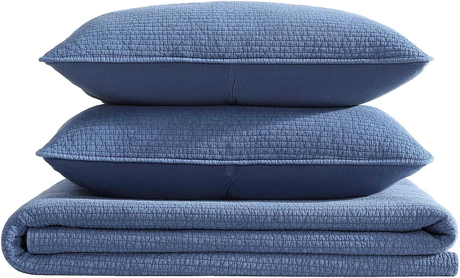 image:imageNautica Quilt Set Super Soft Solid Washed Woven Cotton Bedding with Matching Sham Casual Style Home Essentials Seashore Stitch Beige TwinSeashore Stitch Navy