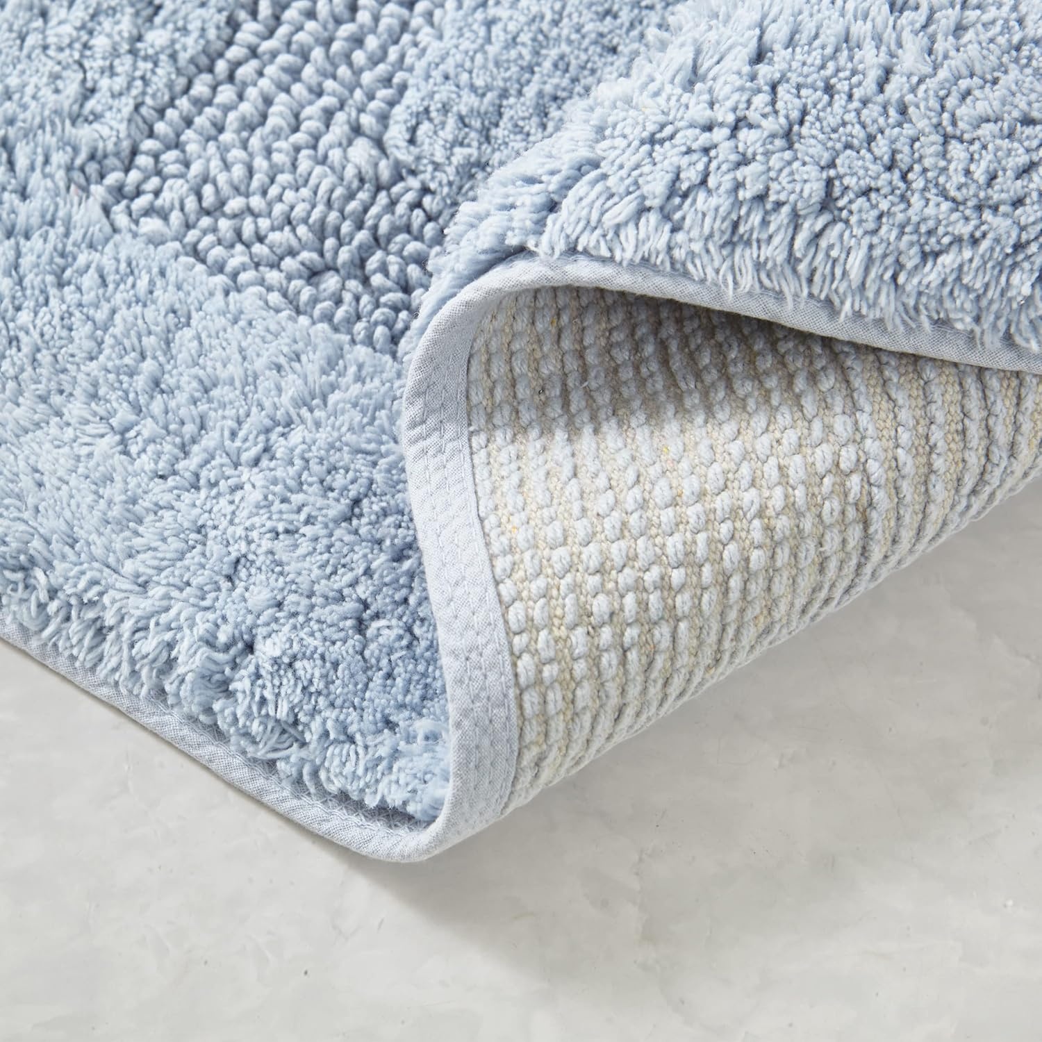image:imageNautica Runner Rug Soft amp Absorbent Tufted Cotton Bath Rug with SkidResistant Backing OekoTex Certified Peniston White 24 x 40Peniston Blue