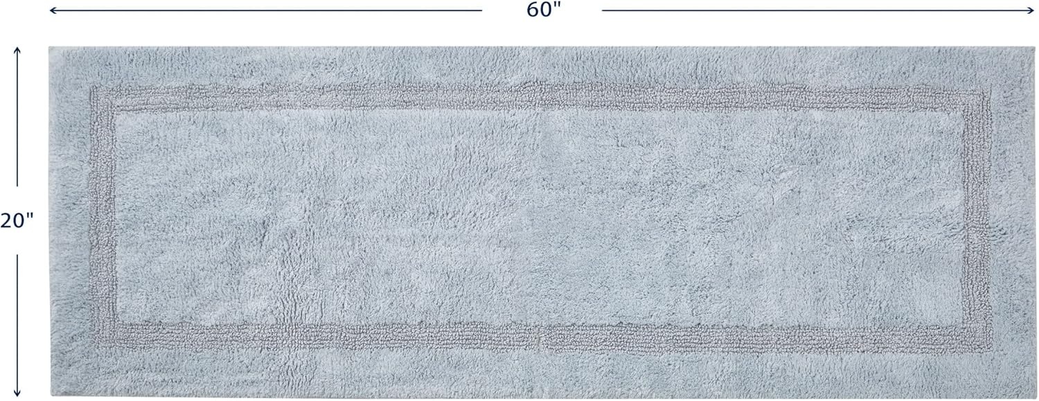 image:imageNautica Runner Rug Soft amp Absorbent Tufted Cotton Bath Rug with SkidResistant Backing OekoTex Certified Peniston White 24 x 40Peniston Blue