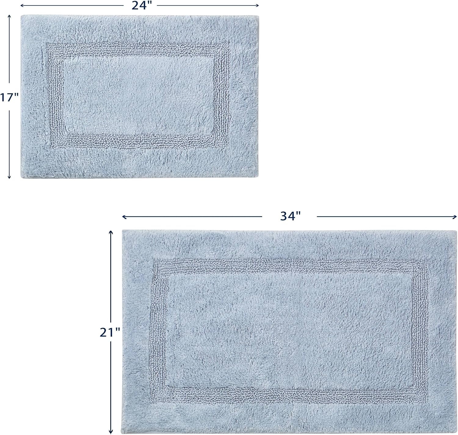 image:imageNautica Runner Rug Soft amp Absorbent Tufted Cotton Bath Rug with SkidResistant Backing OekoTex Certified Peniston White 24 x 40Peniston Blue