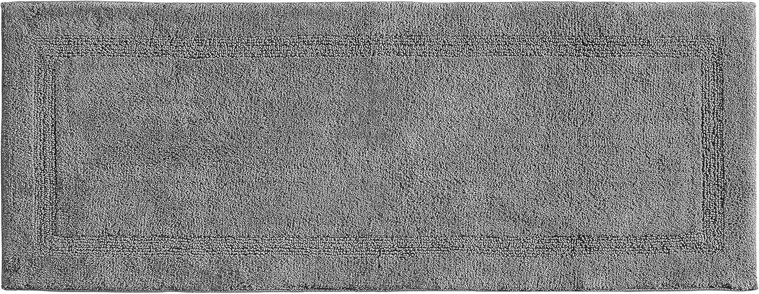 image:imageNautica Runner Rug Soft amp Absorbent Tufted Cotton Bath Rug with SkidResistant Backing OekoTex Certified Peniston White 24 x 40Peniston Dark Grey