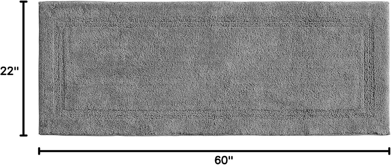 image:imageNautica Runner Rug Soft amp Absorbent Tufted Cotton Bath Rug with SkidResistant Backing OekoTex Certified Peniston White 24 x 40Peniston Dark Grey