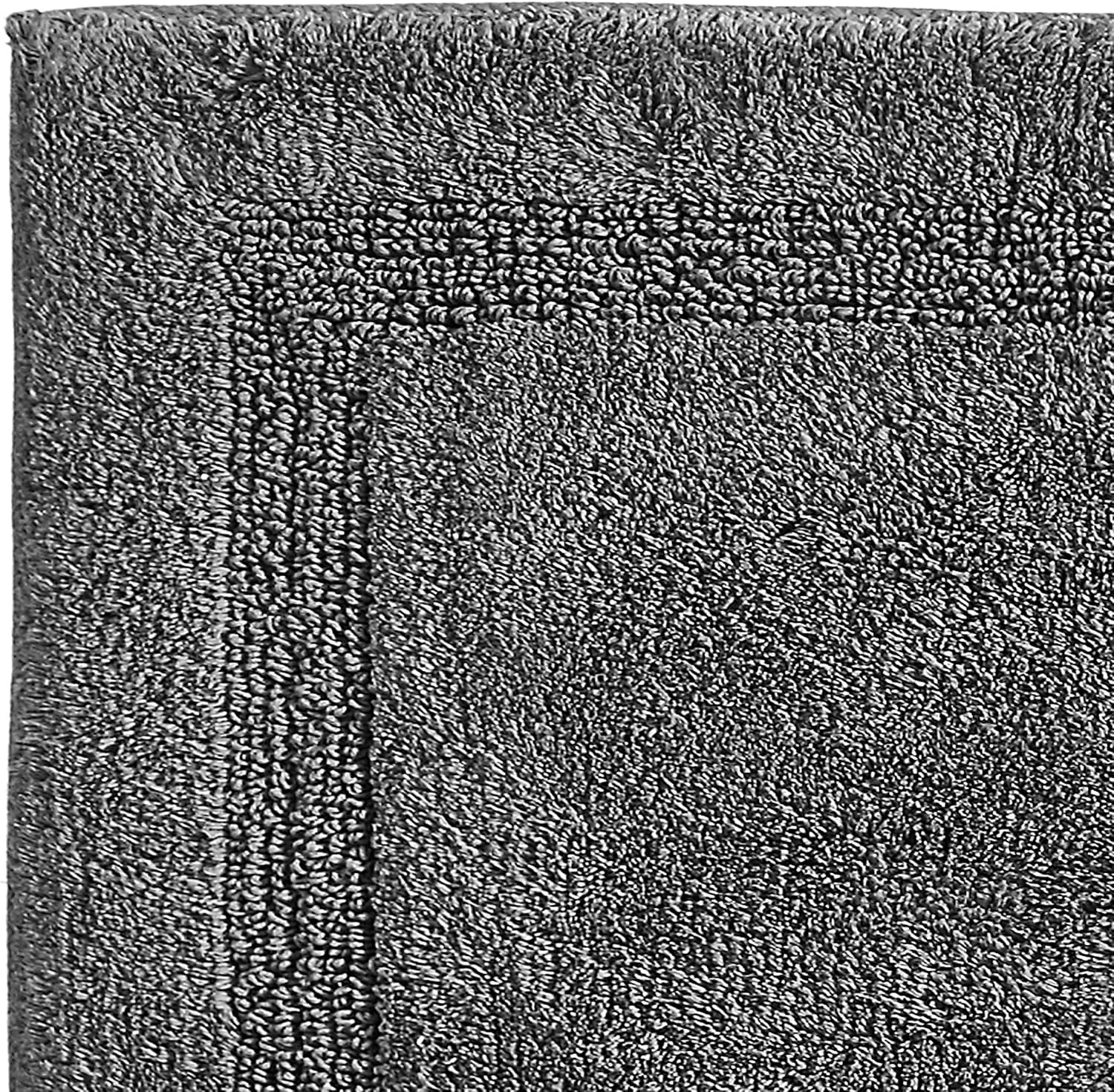 image:imageNautica Runner Rug Soft amp Absorbent Tufted Cotton Bath Rug with SkidResistant Backing OekoTex Certified Peniston White 24 x 40Peniston Dark Grey