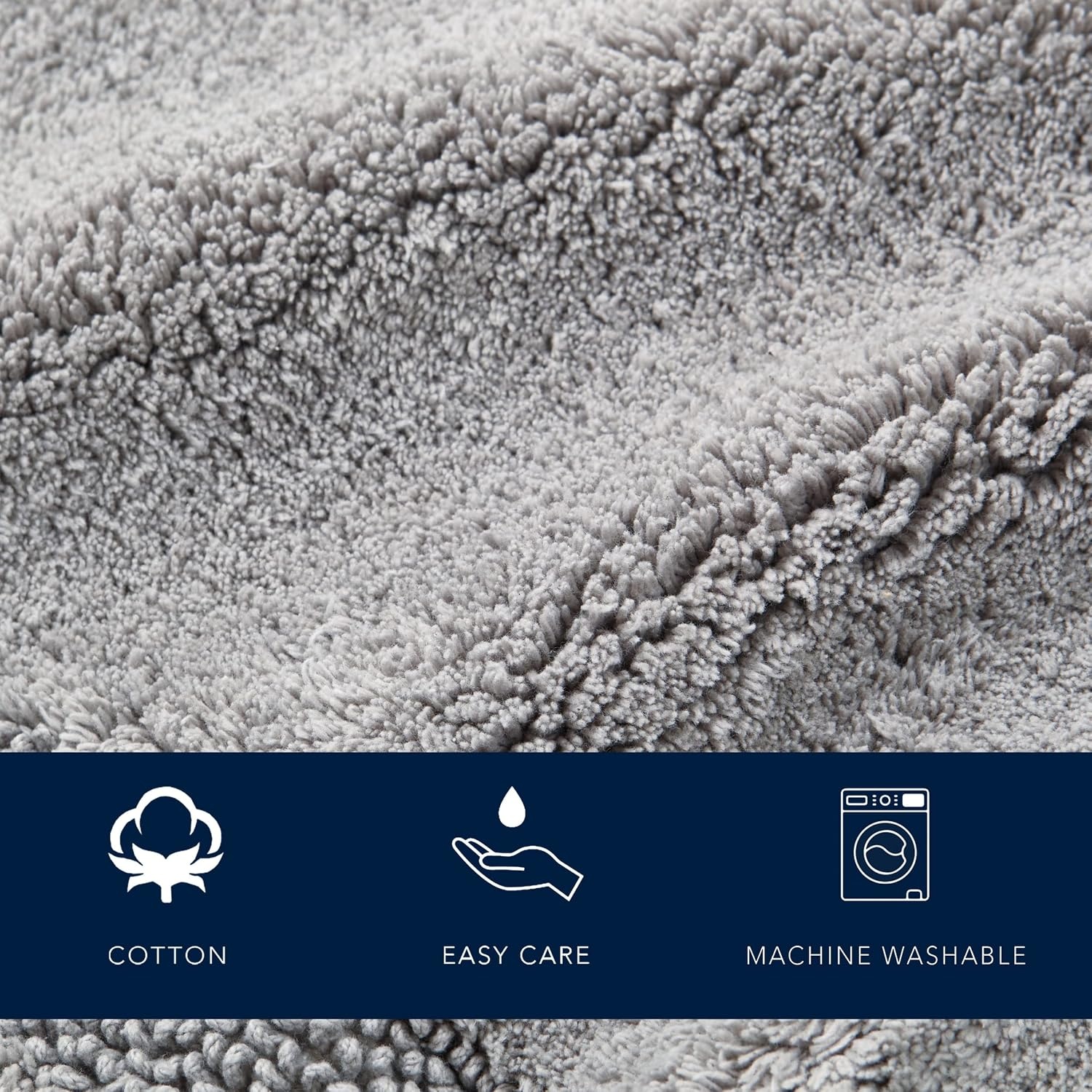 image:imageNautica Runner Rug Soft amp Absorbent Tufted Cotton Bath Rug with SkidResistant Backing OekoTex Certified Peniston White 24 x 40Peniston Pastel Grey