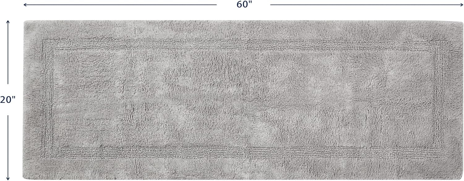 image:imageNautica Runner Rug Soft amp Absorbent Tufted Cotton Bath Rug with SkidResistant Backing OekoTex Certified Peniston White 24 x 40Peniston Pastel Grey