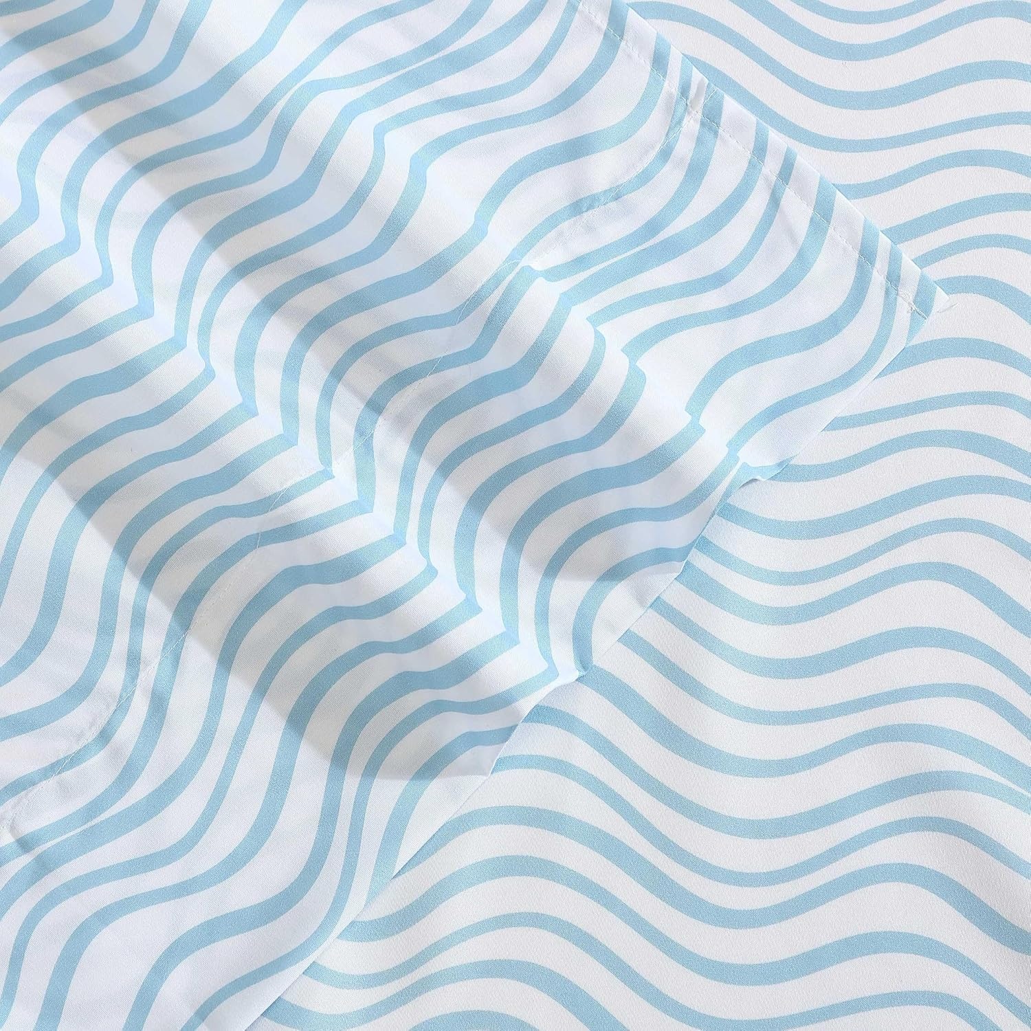 image:imageNautica Sheet Set Breathable amp Cooling Microfiber Bedding with Matching Pillowcase Deep Pocket Fully Elasticized Coastal Coral Ocean Breeze Blue TwinLinearly Waves Ocean Breeze Blue