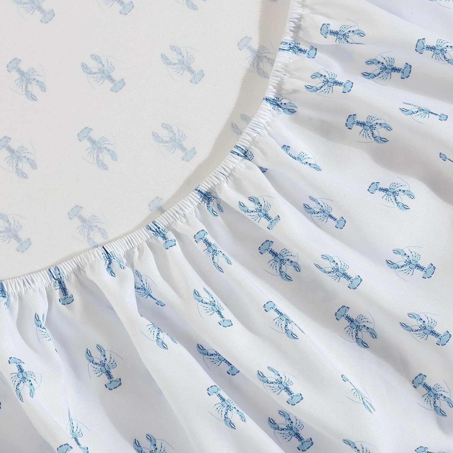 image:imageNautica Sheet Set Breathable amp Cooling Microfiber Bedding with Matching Pillowcase Deep Pocket Fully Elasticized Coastal Coral Ocean Breeze Blue TwinNantucket Lobster Ocean Breeze Blue