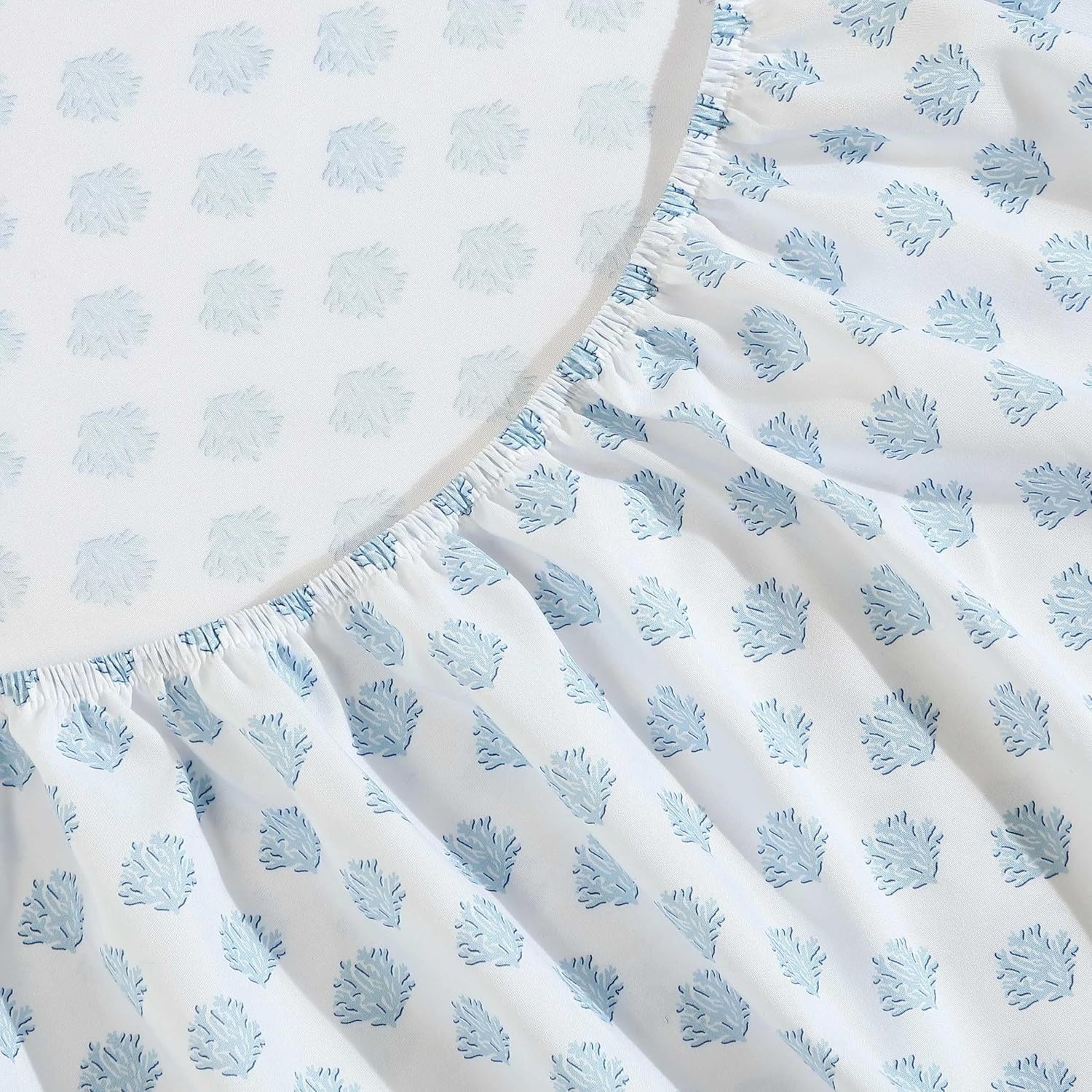 image:imageNautica Sheet Set Breathable amp Cooling Microfiber Bedding with Matching Pillowcase Deep Pocket Fully Elasticized Coastal Coral Ocean Breeze Blue TwinCoastal Coral Ocean Breeze Blue