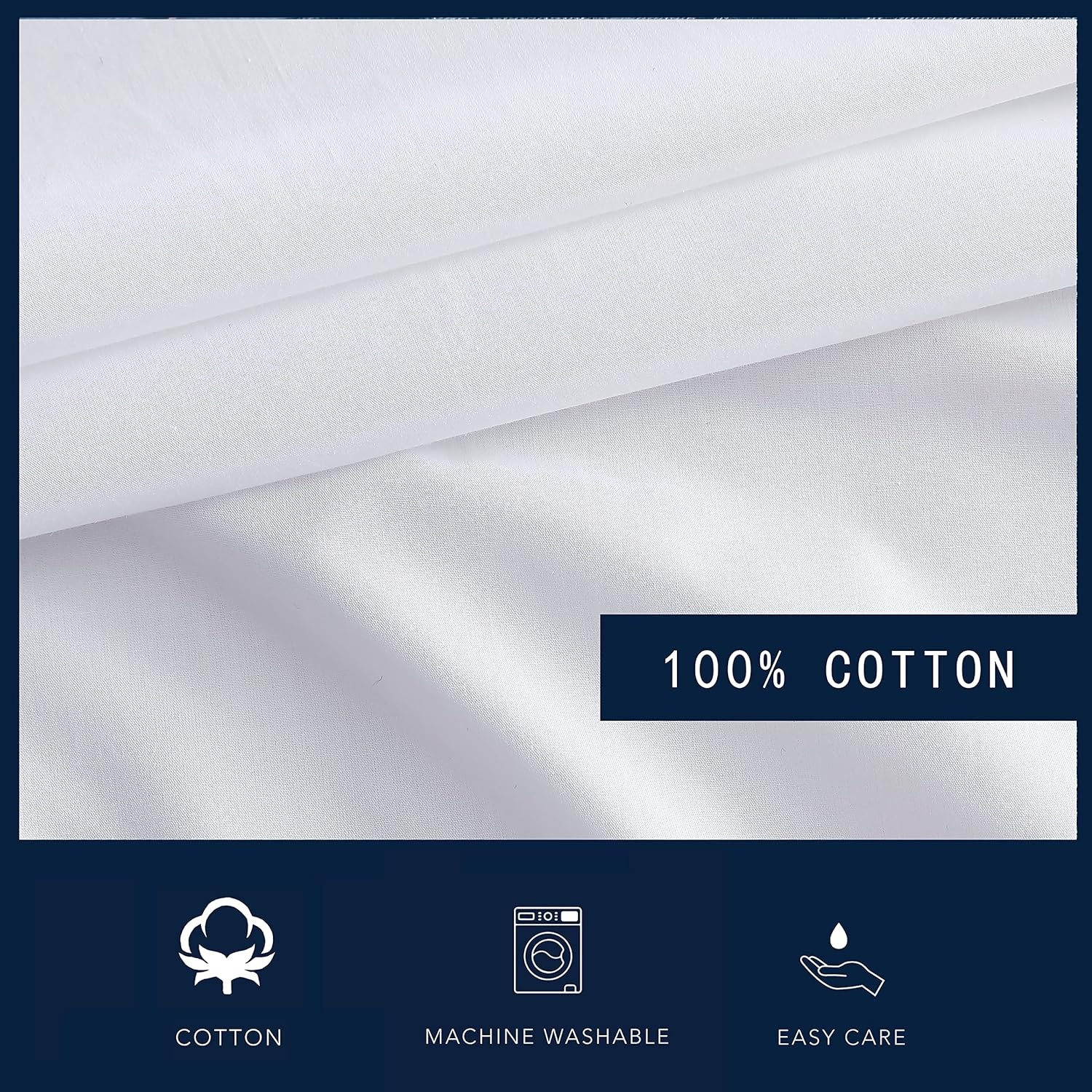 image:imageNautica Standard Pillowcase Set Cotton Percale Bedding Casual Home Decor Coleridge Stripe Charcoal 2 PieceSolid White