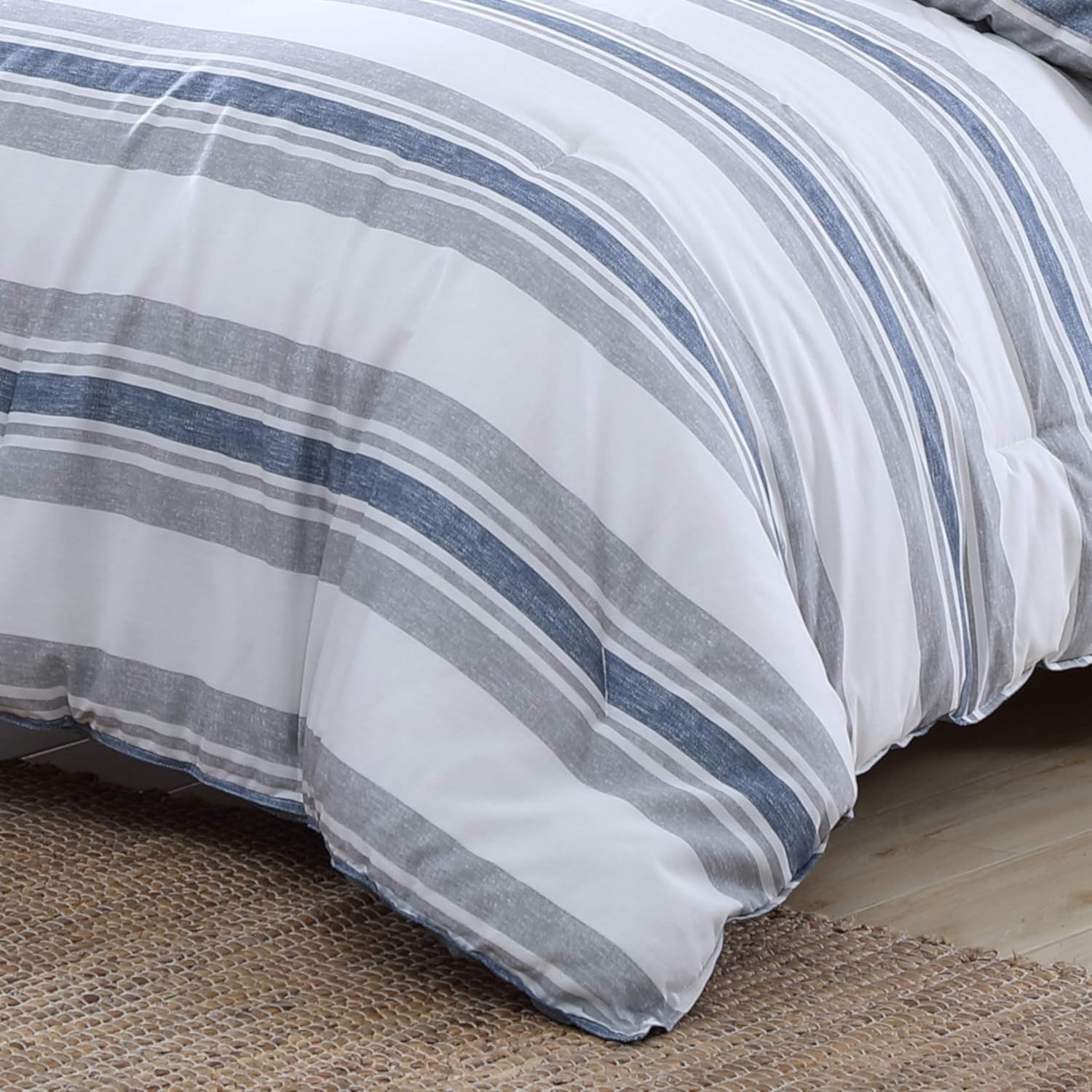 image:imageNautica Standard Quilted Sham Yarn Dyed Cotton Bedding with Reversible Plaid Design Lightweight Pillowcase College Dorm Room Essentials Adelson BlueBay Shore Navy
