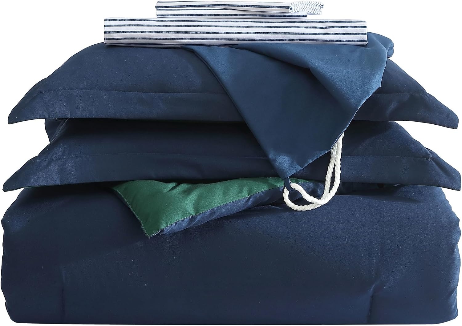 image:imageNautica Standard Quilted Sham Yarn Dyed Cotton Bedding with Reversible Plaid Design Lightweight Pillowcase College Dorm Room Essentials Adelson BlueCaptains BlueGreen