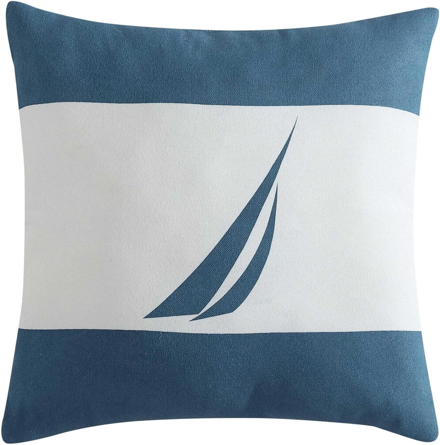 image:imageNautica Standard Quilted Sham Yarn Dyed Cotton Bedding with Reversible Plaid Design Lightweight Pillowcase College Dorm Room Essentials Adelson BlueColton Blue