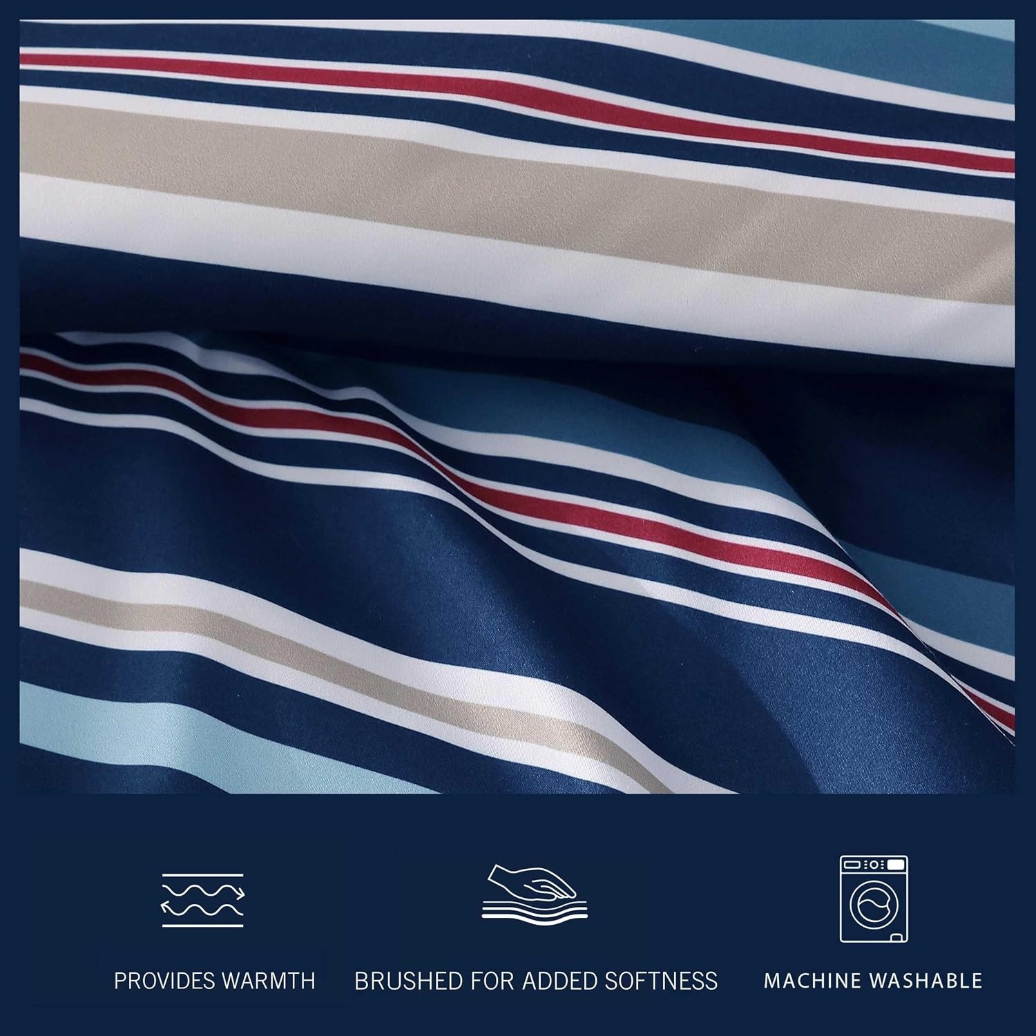 image:imageNautica Standard Quilted Sham Yarn Dyed Cotton Bedding with Reversible Plaid Design Lightweight Pillowcase College Dorm Room Essentials Adelson BlueColton Blue