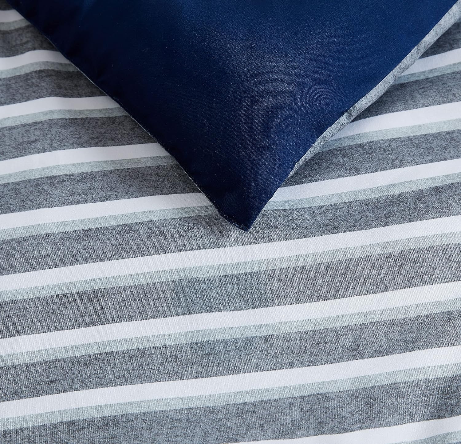 image:imageNautica Standard Quilted Sham Yarn Dyed Cotton Bedding with Reversible Plaid Design Lightweight Pillowcase College Dorm Room Essentials Adelson BlueHeathered Block Flagstone