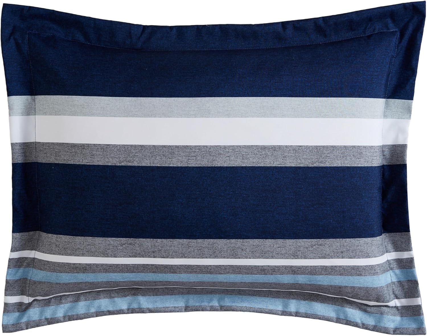 image:imageNautica Standard Quilted Sham Yarn Dyed Cotton Bedding with Reversible Plaid Design Lightweight Pillowcase College Dorm Room Essentials Adelson BlueHeathered Block Flagstone