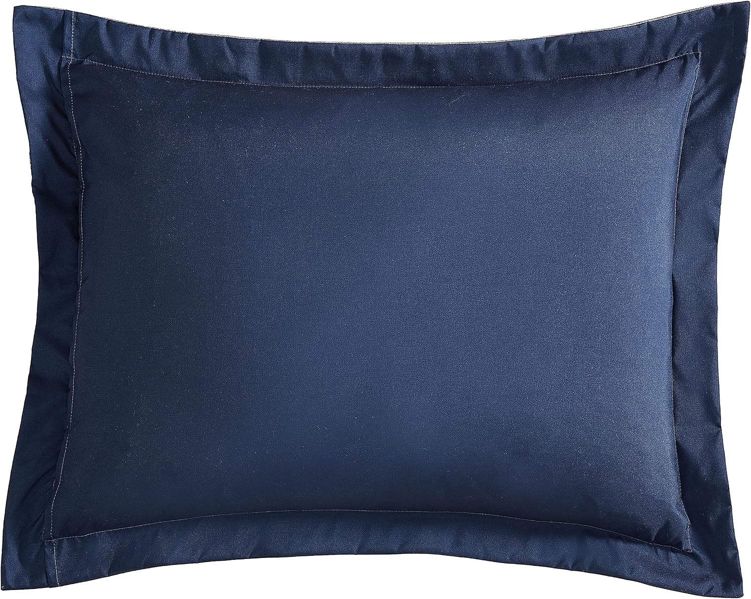 image:imageNautica Standard Quilted Sham Yarn Dyed Cotton Bedding with Reversible Plaid Design Lightweight Pillowcase College Dorm Room Essentials Adelson BlueHeathered Block Flagstone