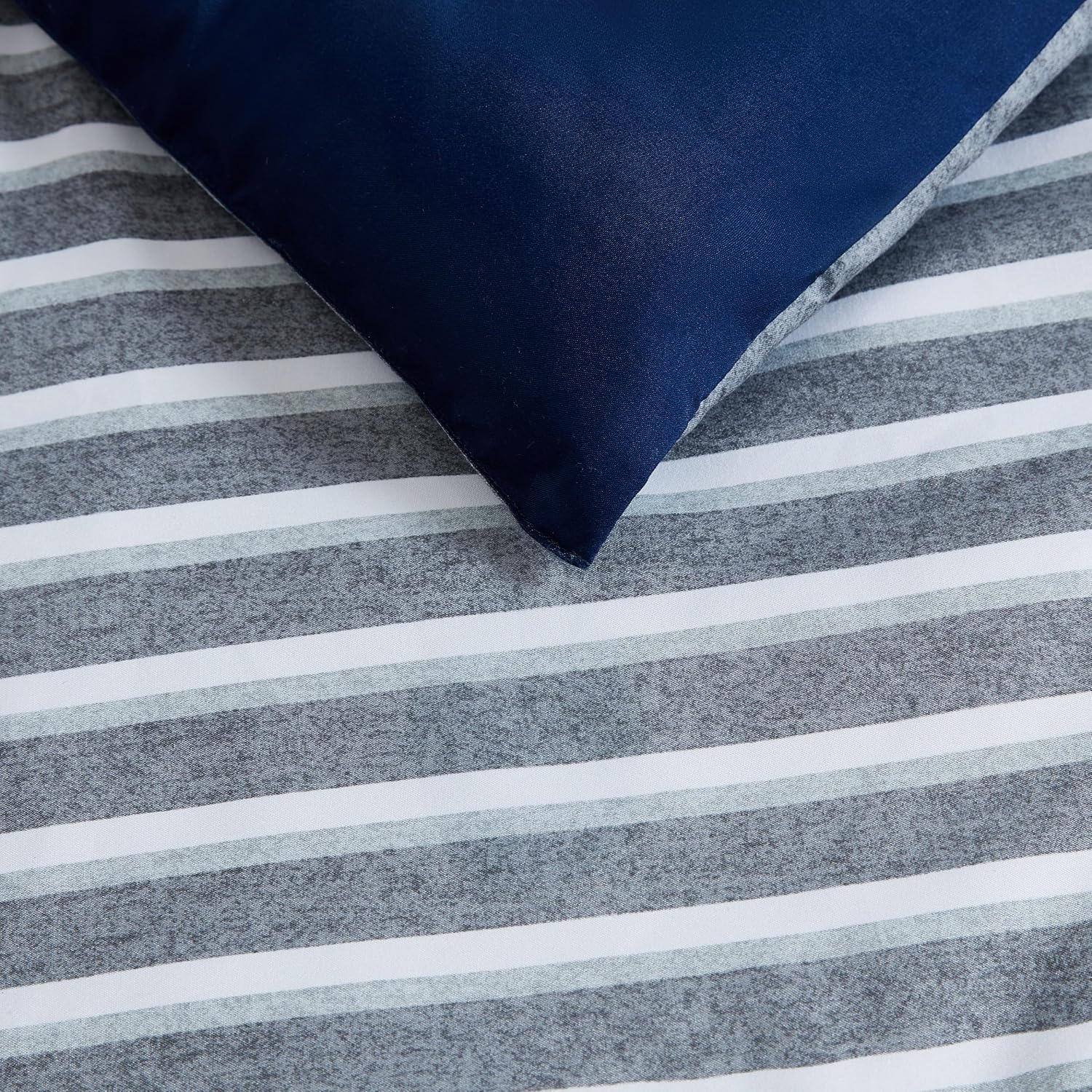 image:imageNautica Standard Quilted Sham Yarn Dyed Cotton Bedding with Reversible Plaid Design Lightweight Pillowcase College Dorm Room Essentials Adelson BlueHeathered Block Flagstone