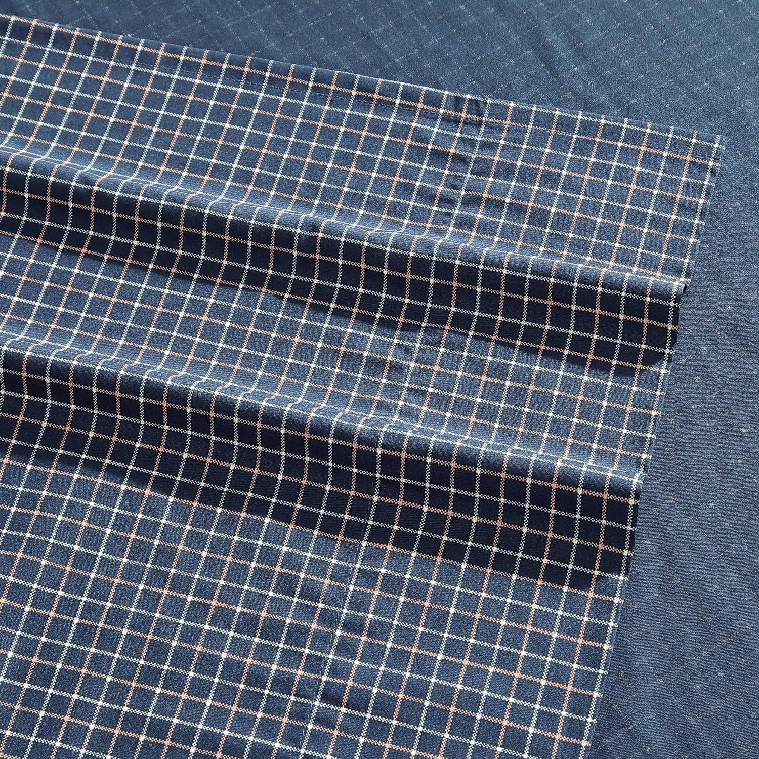 image:imageNautica Standard Quilted Sham Yarn Dyed Cotton Bedding with Reversible Plaid Design Lightweight Pillowcase College Dorm Room Essentials Adelson BlueReece Plaid