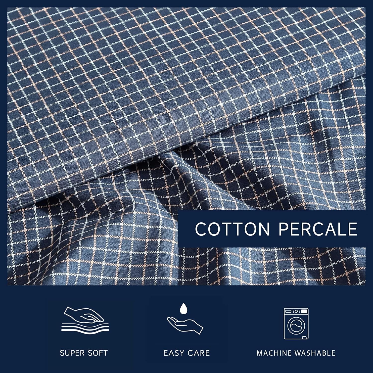 image:imageNautica Standard Quilted Sham Yarn Dyed Cotton Bedding with Reversible Plaid Design Lightweight Pillowcase College Dorm Room Essentials Adelson BlueReece Plaid
