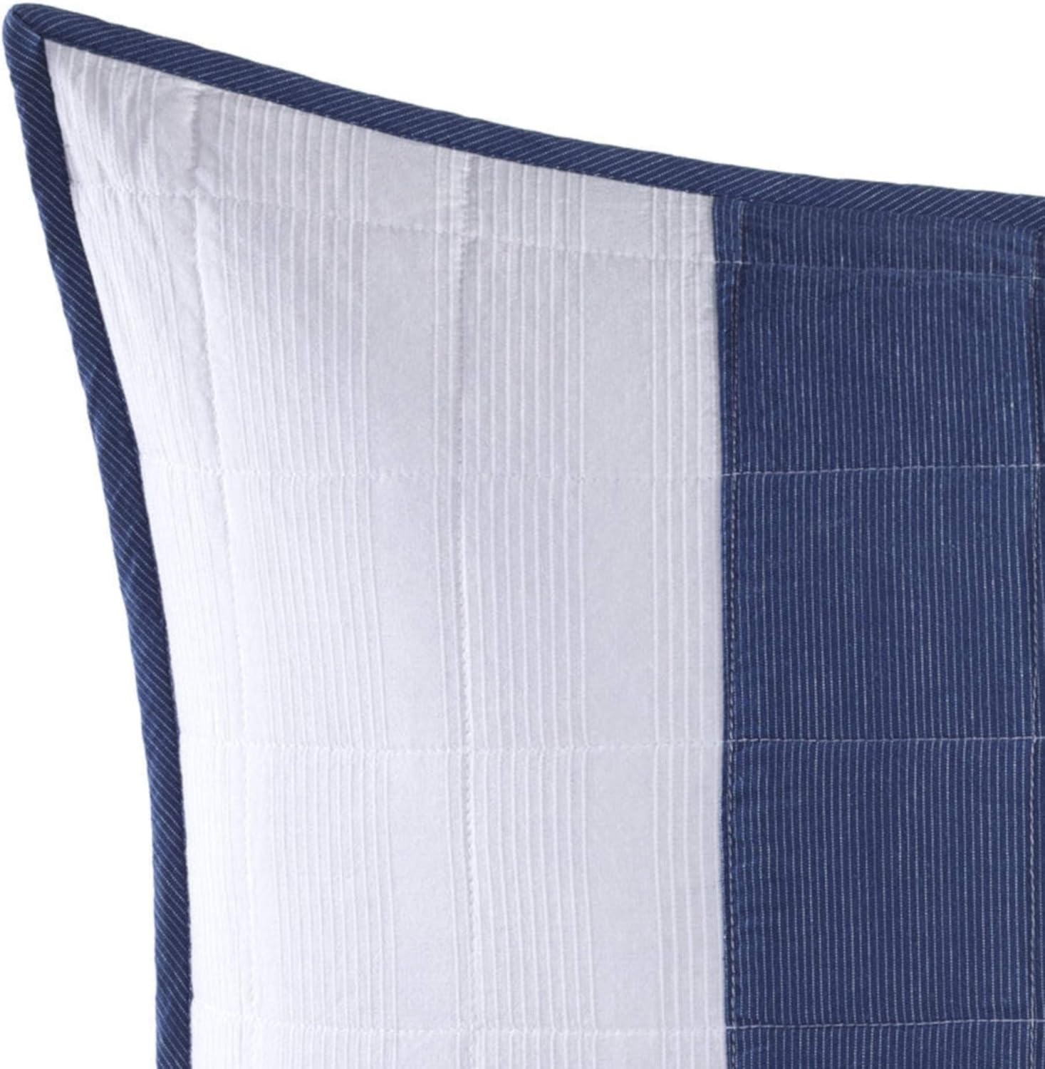 image:imageNautica Standard Quilted Sham Yarn Dyed Cotton Bedding with Reversible Plaid Design Lightweight Pillowcase College Dorm Room Essentials Adelson BlueSwale Navy