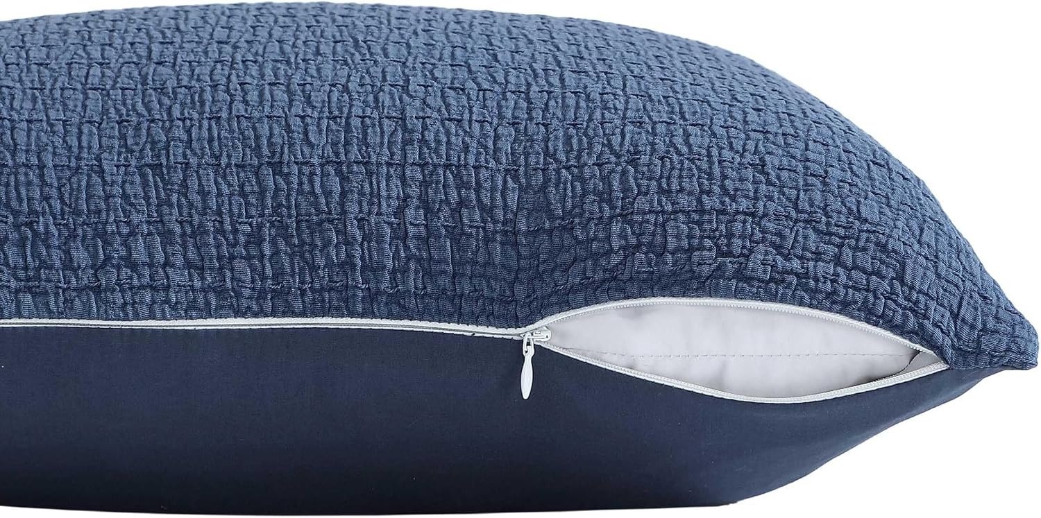image:imageNautica Throw Pillow Super Soft Constructions with Zip Closure Ideal for Couch or Bed Coastal Home Essentials Wave Texture Blue 20 x 20Wave Texture Blue