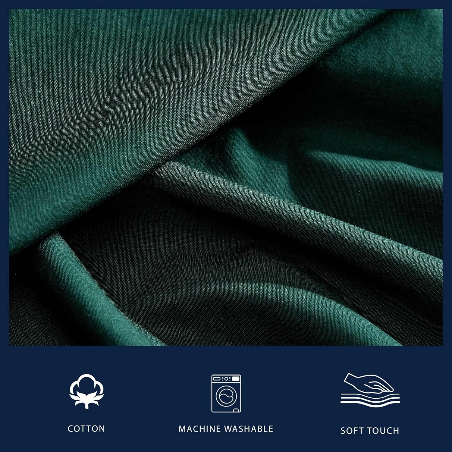 image:imageNautica Twin Bed Sheets Lightweight Cotton Percale Bedding Set with Matching Pillowcase Crisp amp Cool Dorm Essentials OekoTex Certified Bayview Solid GreenBayview Green