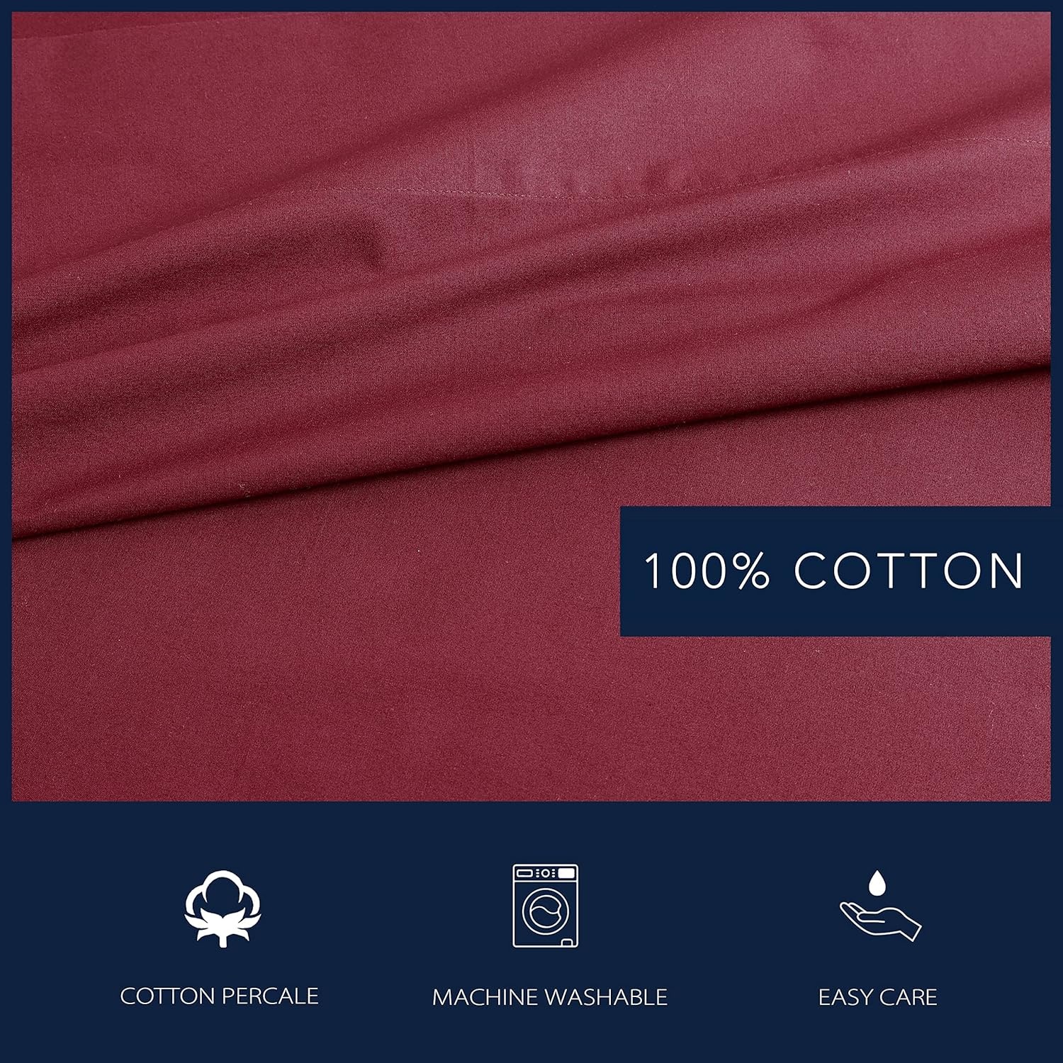image:imageNautica Twin Bed Sheets Lightweight Cotton Percale Bedding Set with Matching Pillowcase Crisp amp Cool Dorm Essentials OekoTex Certified Bayview Solid GreenSolid Dark Red