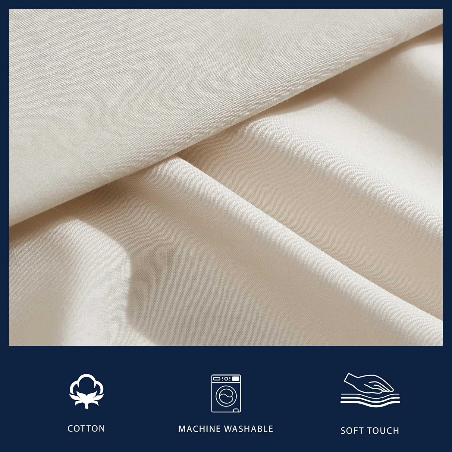image:imageNautica Twin Bed Sheets Lightweight Cotton Percale Bedding Set with Matching Pillowcase Crisp amp Cool Dorm Essentials OekoTex Certified Bayview Solid GreenBayview Beige