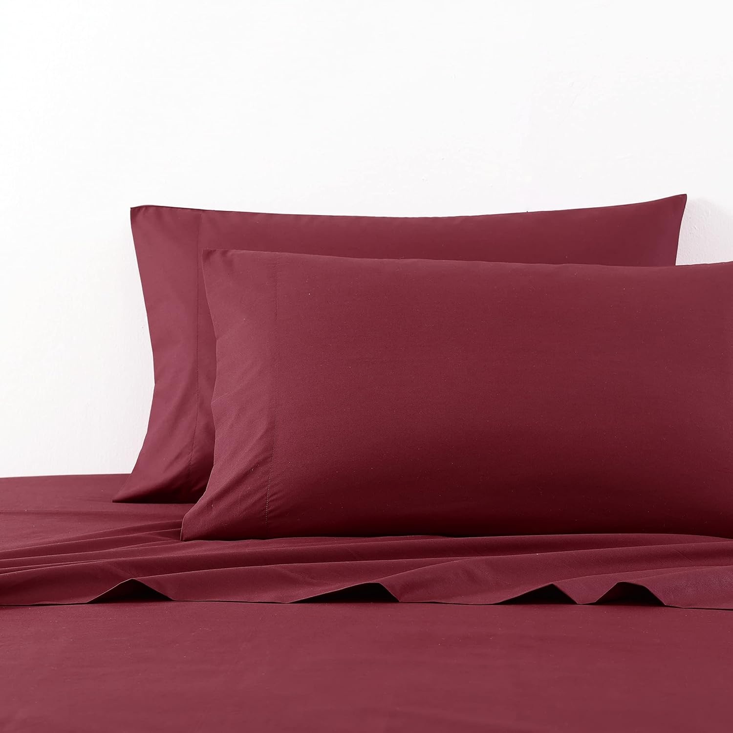 image:imageNautica Twin Bed Sheets Lightweight Cotton Percale Bedding Set with Matching Pillowcase Crisp amp Cool Dorm Essentials OekoTex Certified Bayview Solid GreenSolid Dark Red
