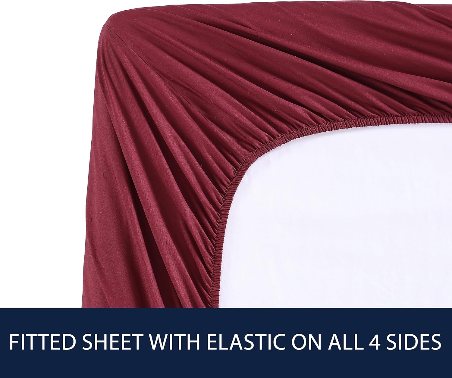 image:imageNautica Twin Bed Sheets Lightweight Cotton Percale Bedding Set with Matching Pillowcase Crisp amp Cool Dorm Essentials OekoTex Certified Bayview Solid GreenSolid Dark Red