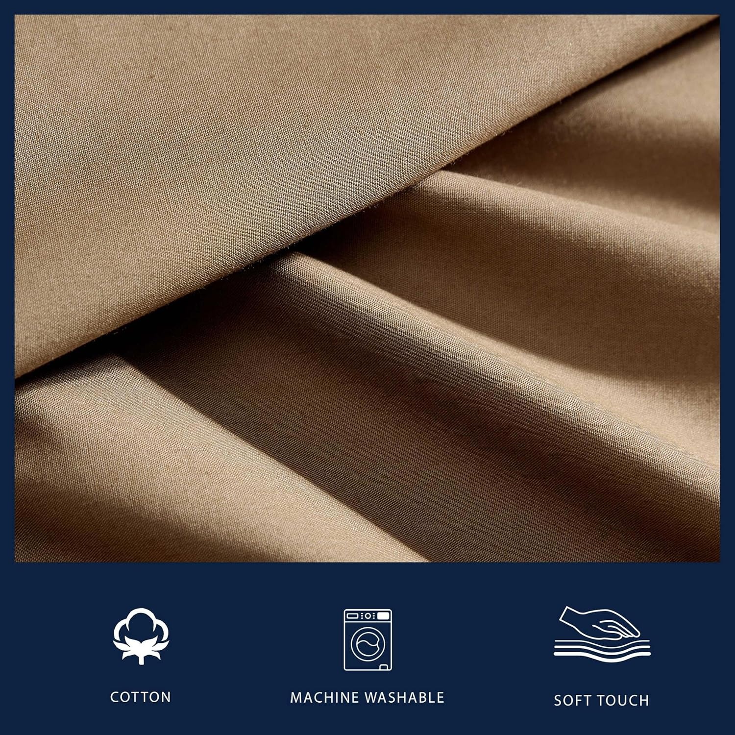 image:imageNautica Twin Bed Sheets Lightweight Cotton Percale Bedding Set with Matching Pillowcase Crisp amp Cool Dorm Essentials OekoTex Certified Bayview Solid GreenBayview Brown