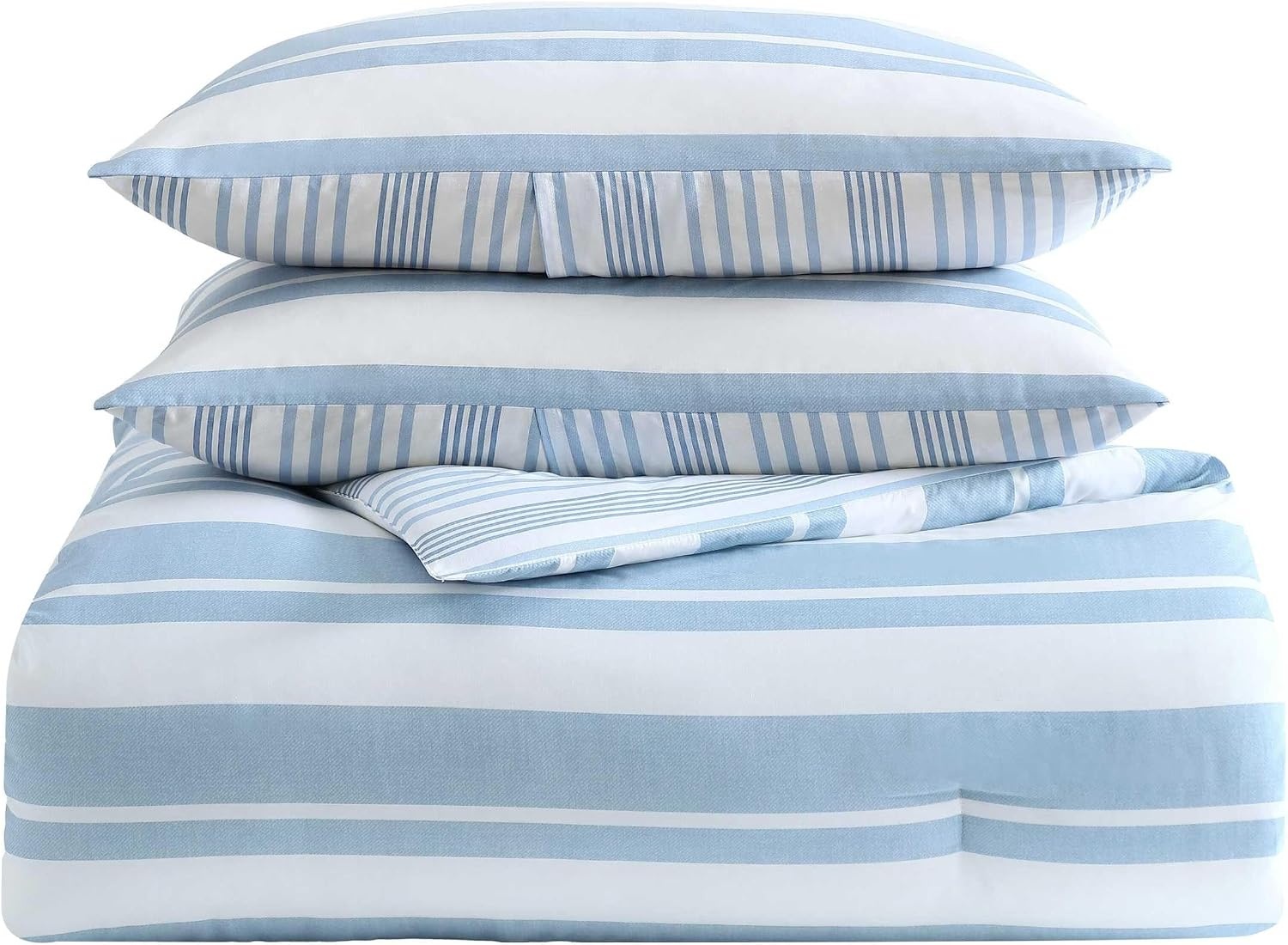 image:imageNautica Twin Comforter Set Reversible Striped Bedding with a Naturally Soft Feel 2 Piece Bed Set with Matching Pillowcase Gilpin StripePenny Pinstripe BlueRiverside StripeTayleur Stripe Blue