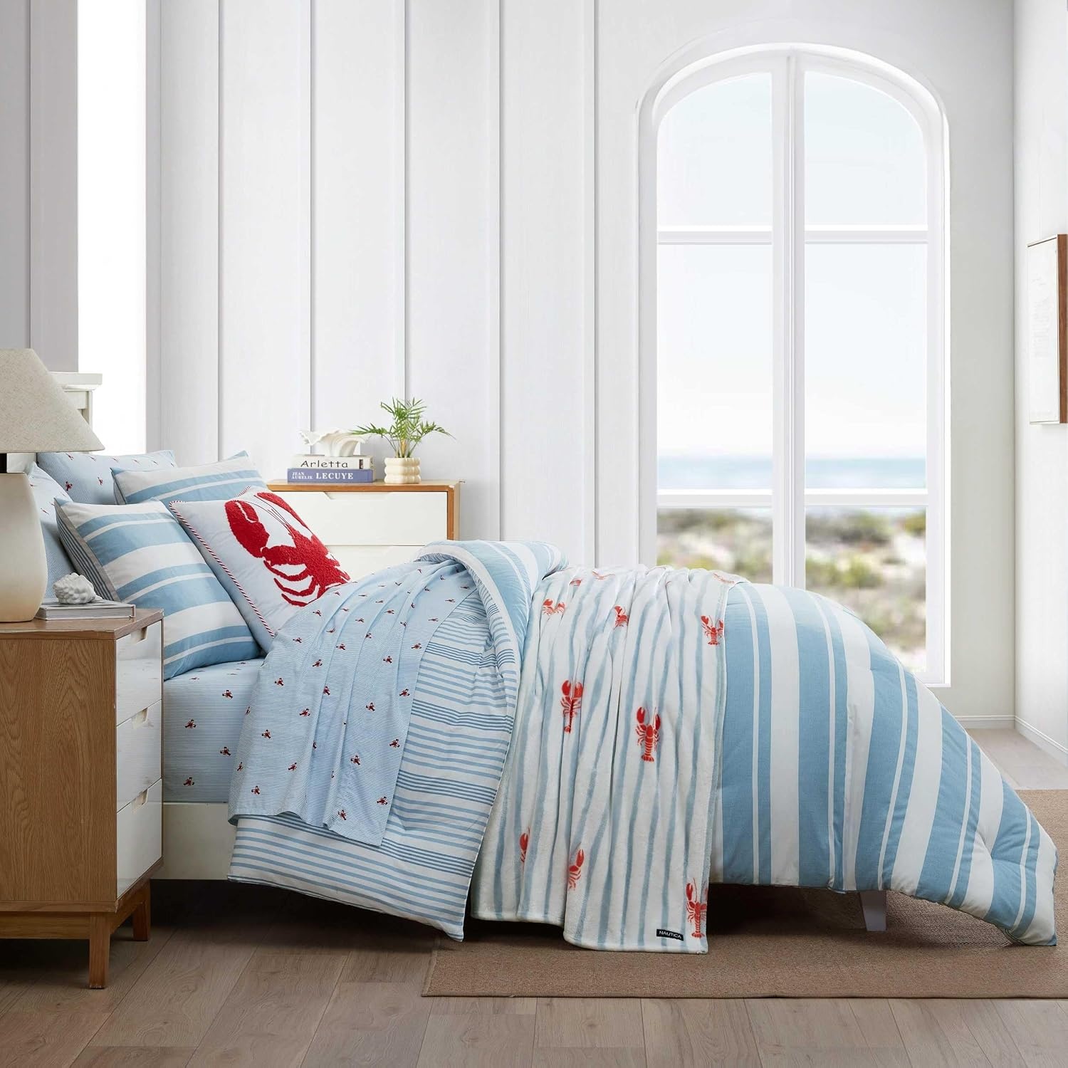 image:imageNautica Twin Comforter Set Reversible Striped Bedding with a Naturally Soft Feel 2 Piece Bed Set with Matching Pillowcase Gilpin StripePenny Pinstripe BlueRiverside StripeTayleur Stripe Blue