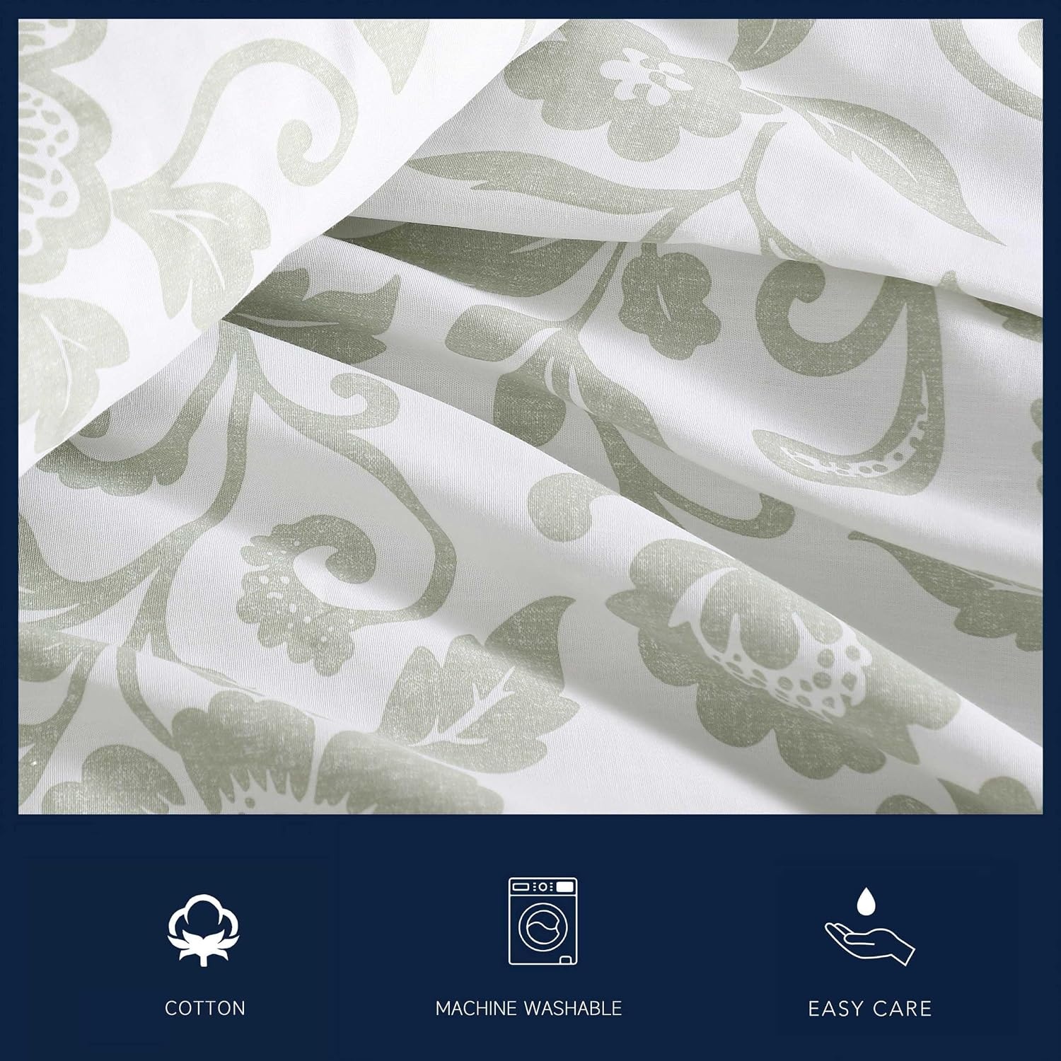 image:imageNautica Twin Comforter Set Reversible Striped amp Floral Bedding with a Naturally Soft Feel 2 Piece Bed Set with Matching Pillowcase Jacob Bay FloralPenny Pinstripe GreenJacob Bay FloralPenny Pinstripe Green
