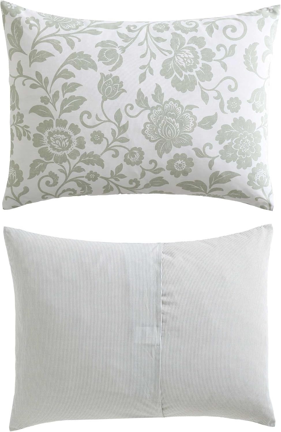 image:imageNautica Twin Comforter Set Reversible Striped amp Floral Bedding with a Naturally Soft Feel 2 Piece Bed Set with Matching Pillowcase Jacob Bay FloralPenny Pinstripe GreenJacob Bay FloralPenny Pinstripe Green