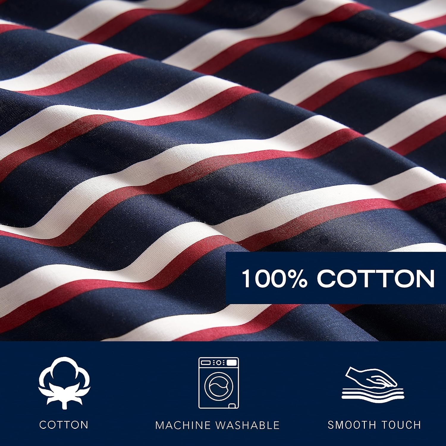 image:imageNautica Twin Duvet Cover Set Soft Woven Cotton Bedding with a Breathable amp MediumWeight Feel 2Piece Bed Set with Matching Pillowcase Mineola NavyKing