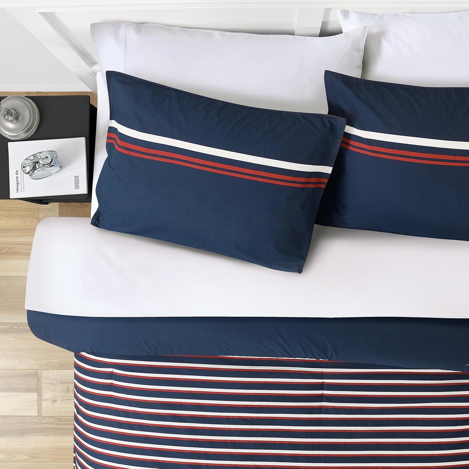 image:imageNautica Twin Duvet Cover Set Soft Woven Cotton Bedding with a Breathable amp MediumWeight Feel 2Piece Bed Set with Matching Pillowcase Mineola NavyKing