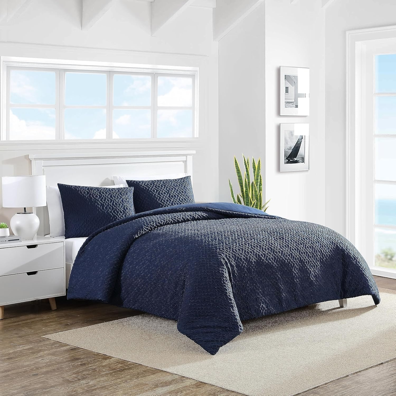 image:imageNautica Twin Duvet Cover Set Soft amp Cozy Microfiber Bedding with Matching Sham All Season Home Decor Point Harbor Navy TwinPoint Harbor Navy
