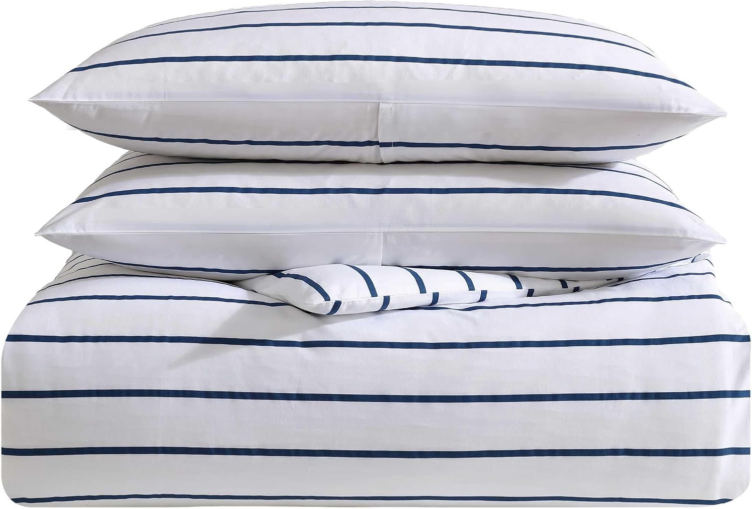 image:imageNautica Twin Duvet Cover Set Super Soft Cotton Bedding with Matching Shams Casual Home Decor OekoTex Certified Plot Blue TwinBrenton Stripe Navy