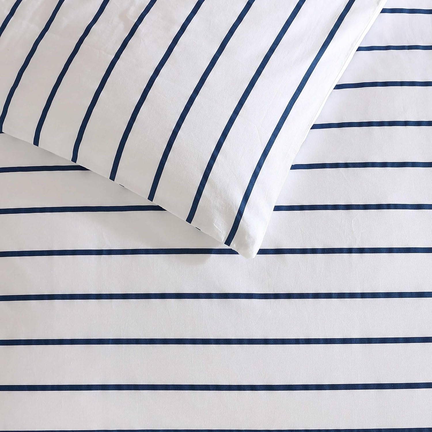 image:imageNautica Twin Duvet Cover Set Super Soft Cotton Bedding with Matching Shams Casual Home Decor OekoTex Certified Plot Blue TwinBrenton Stripe Navy