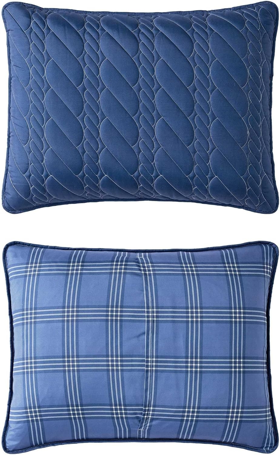 image:imageNautica Twin Quilt Set Reversible Plaid Bedding with Matching Sham Lightweight for All Seasons Coastal Room Decor Rope Stitch BlueRope Stitch Blue