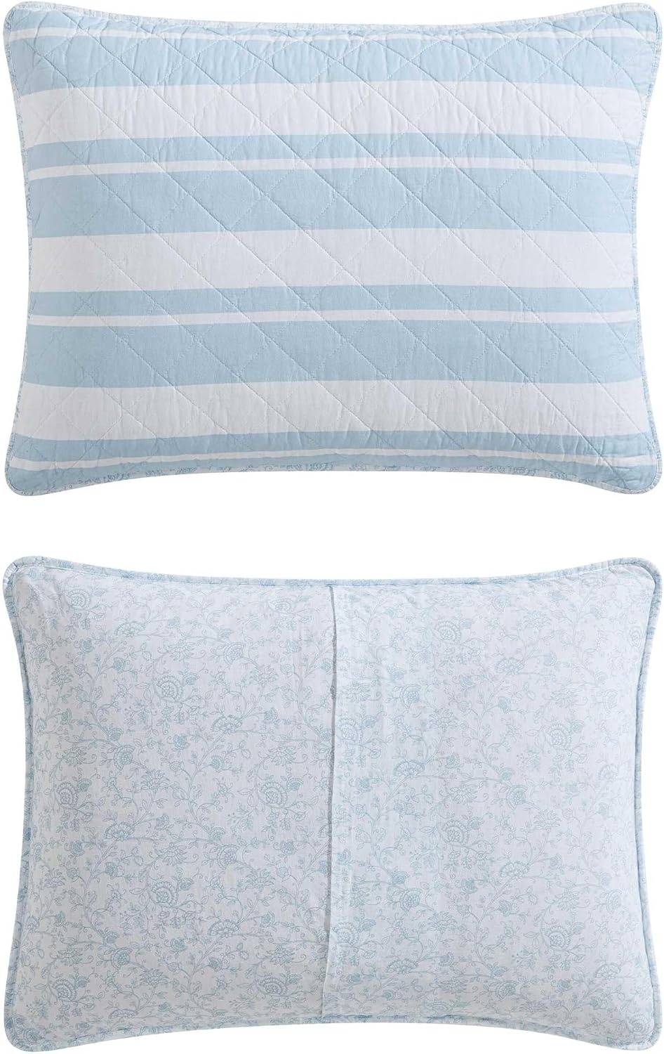 image:imageNautica Twin Quilt Set Soft amp Reversible Cotton Bedding with a Smooth Finish 2 Piece Coastal Bed Set with Matching Pillowcase Seashore Stitch PinkSeafront StripeIvy Bloom Blue