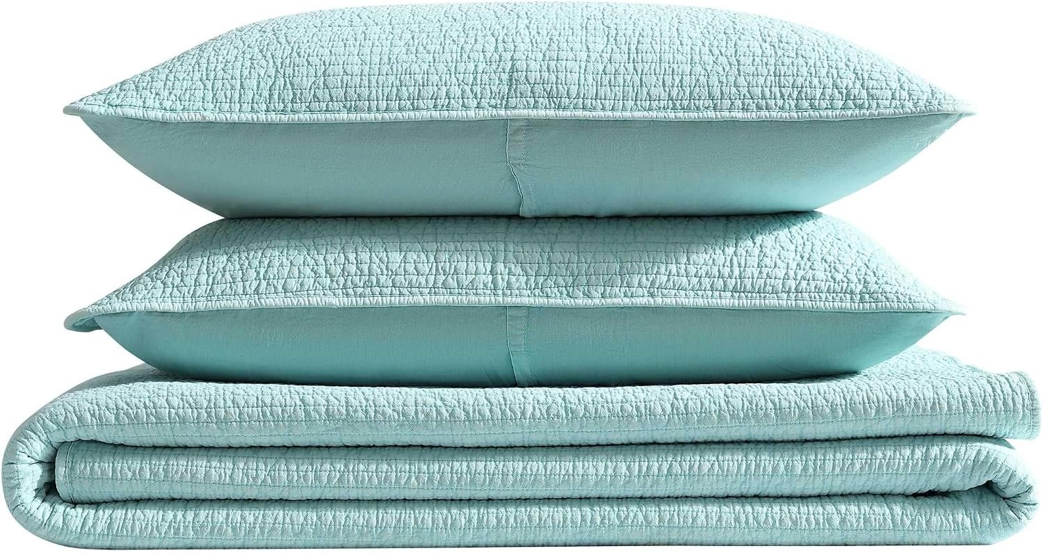 image:imageNautica Twin Quilt Set Soft amp Reversible Cotton Bedding with a Smooth Finish 2 Piece Coastal Bed Set with Matching Pillowcase Seashore Stitch PinkSeahorse Stitch Green