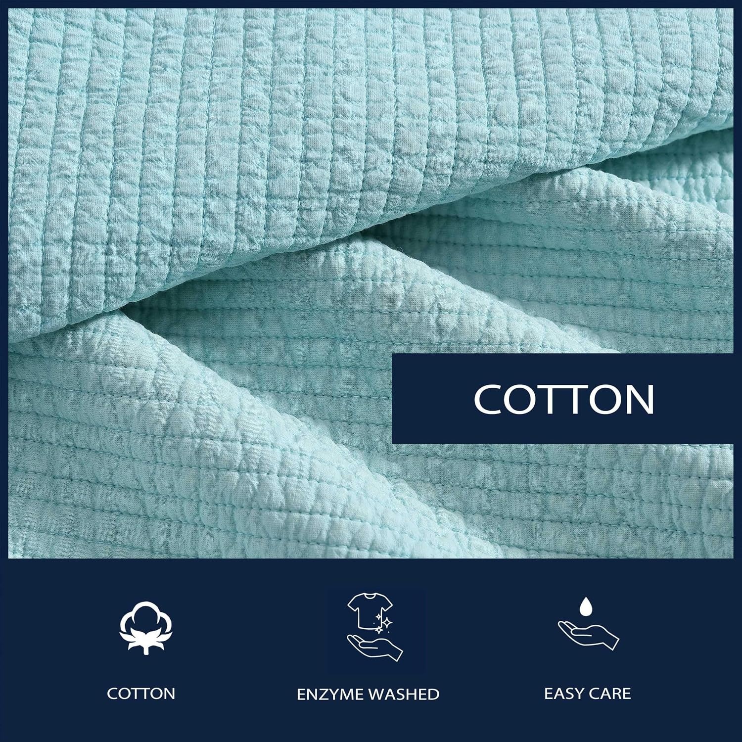 image:imageNautica Twin Quilt Set Soft amp Reversible Cotton Bedding with a Smooth Finish 2 Piece Coastal Bed Set with Matching Pillowcase Seashore Stitch PinkSeahorse Stitch Green