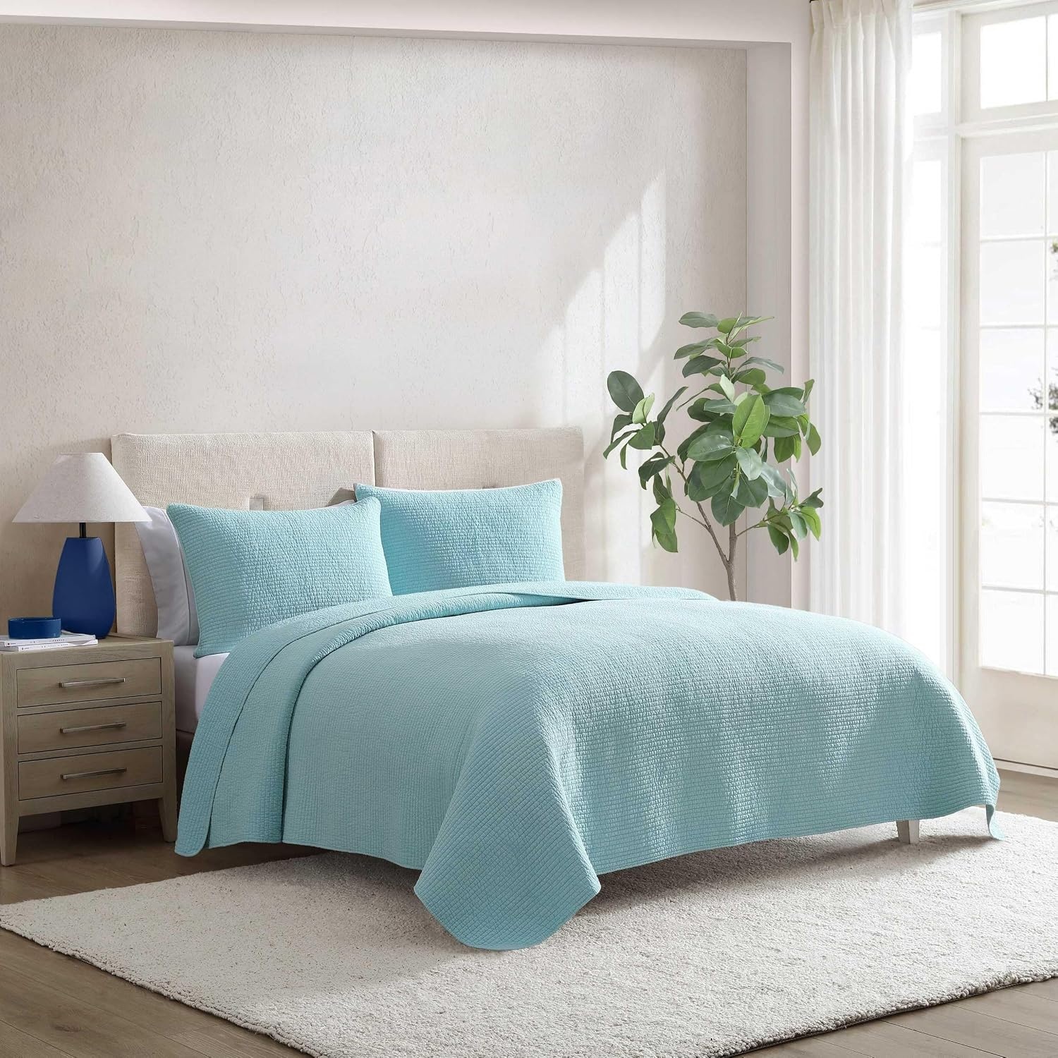 image:imageNautica Twin Quilt Set Soft amp Reversible Cotton Bedding with a Smooth Finish 2 Piece Coastal Bed Set with Matching Pillowcase Seashore Stitch PinkSeahorse Stitch Green