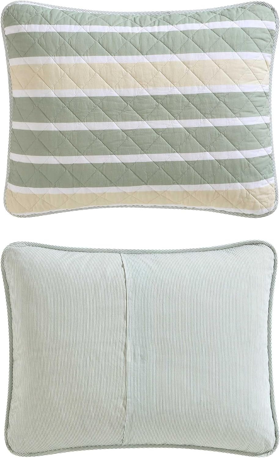image:imageNautica Twin Quilt Set Soft amp Reversible Cotton Bedding with a Smooth Finish 2 Piece Coastal Bed Set with Matching Pillowcase Seashore Stitch PinkVaradero StripePenny Pinstripe Beige